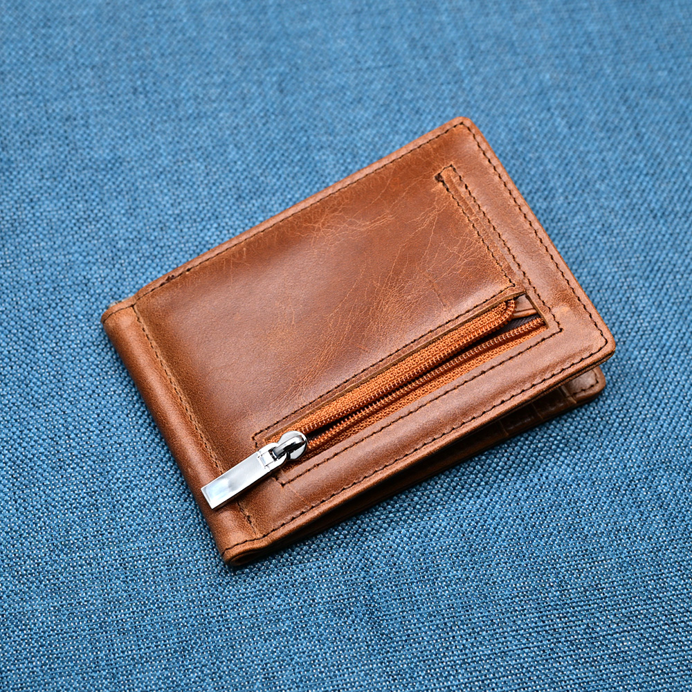 Money Clip Magnetic - Portfel męski z prawdziwej skóry z