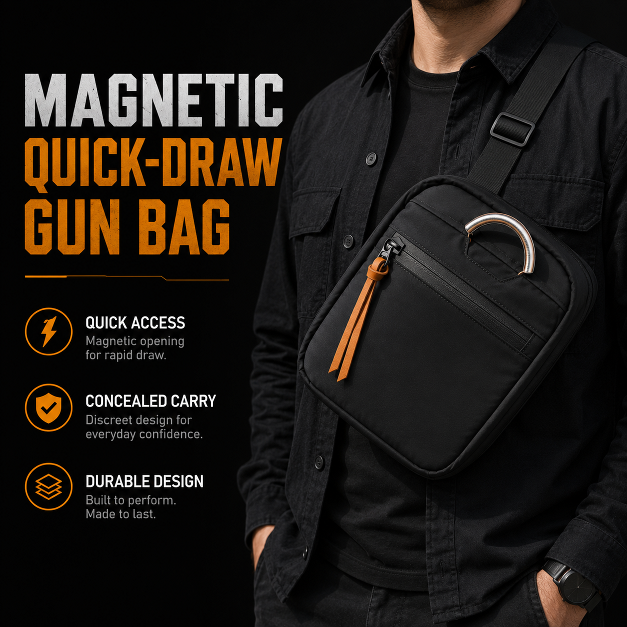 Edc Carry Bag For Men - Premiumowa Magnetyczna Torba na Ramię z