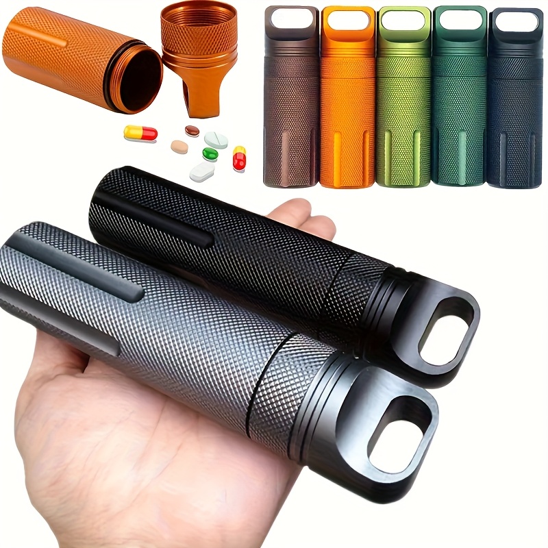 Pill Fob Capsule - 1 szt. Aluminiowe, wodoszczelne pojemniki na