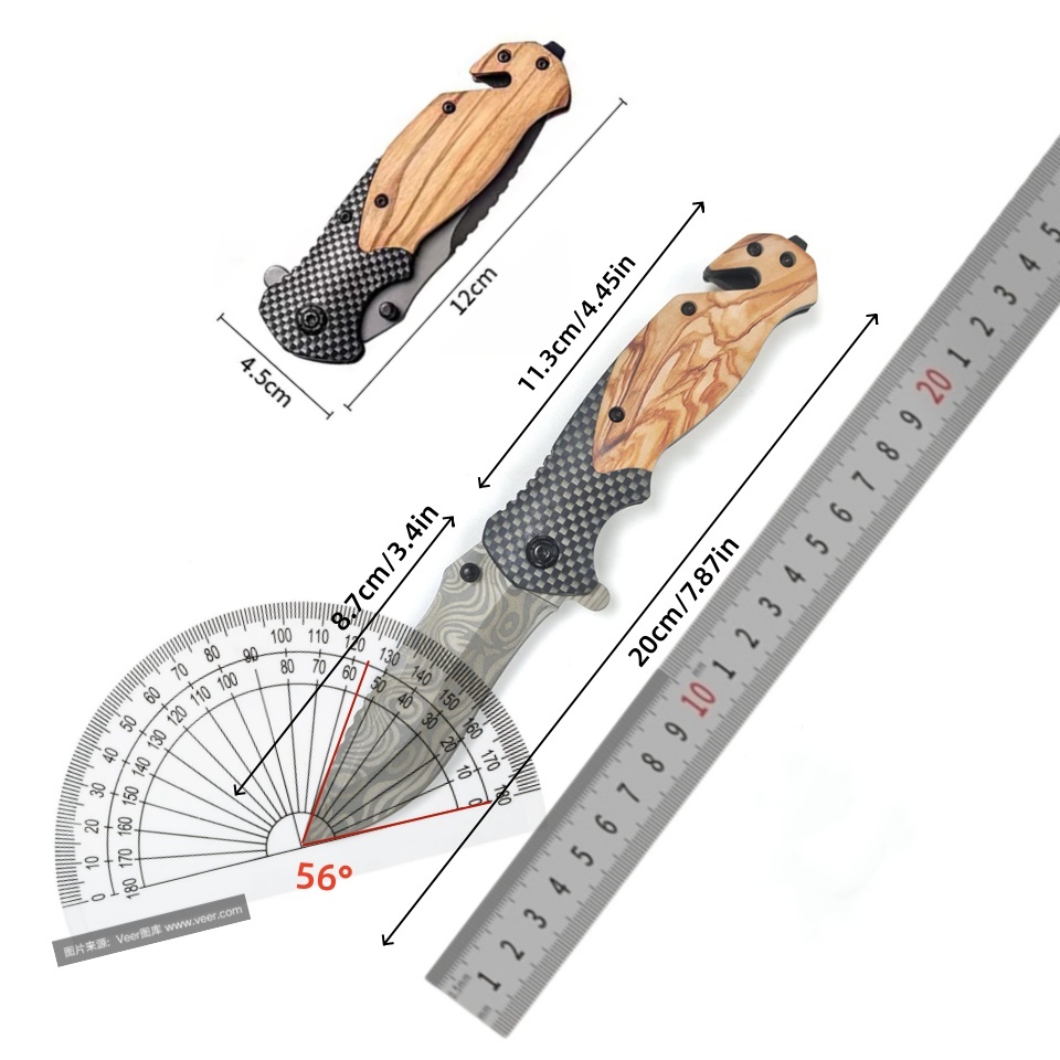 Składany nóż ze wzorem damasce – Edc Carry Pocket Knife recenzja i cena